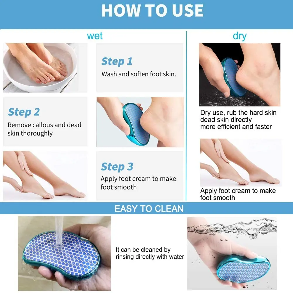 Exfoliate Foot Hard Dead Skin Pedicure Remover Scrubber Peeling Artifact Peeling Nano Glass Foot Plate File Pedicure Tools