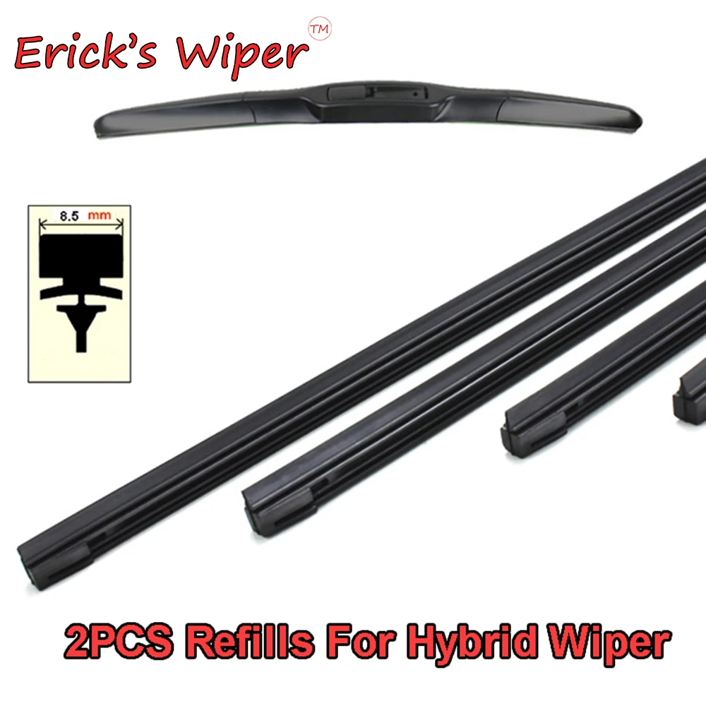 2Pcs/lot AAA-Grade Car Auto Vehicle Soft Rubber Refills For Front Windshield Hybrid Wiper Blades 8.5mm 14"15"16"18"20"22"24"26"