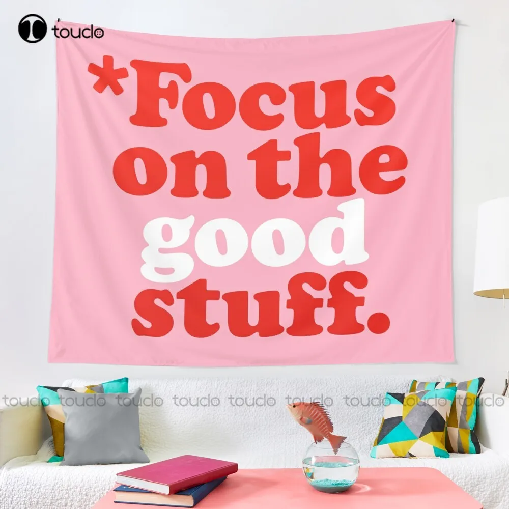 Focus On The Good Stuff {Pink & Red Version} Tapestry Tapestry Home Decor Blanket Tapestry Bedroom Bedspread Decoration