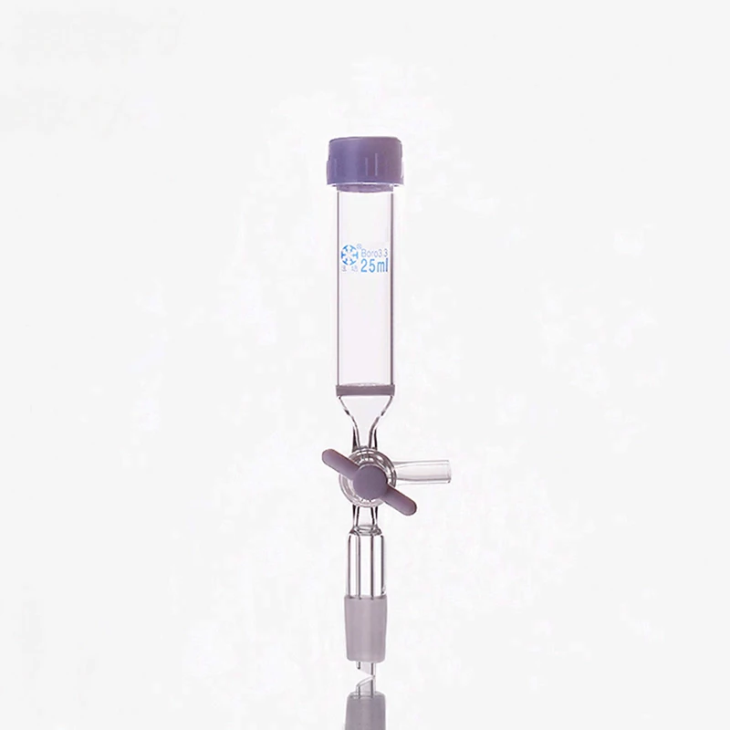 

Peptide solid phase synthesis tube,P14,Capacity 25ml,Joint 19/26,Threaded mouth 25mm,With PTFE switch valve and sand core board