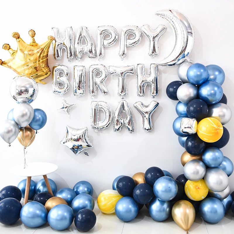 

Blue Party Balloon Arch kit Kid's Boy Birthday balloons Decoration Baby Shower Gender reveal Enfant decor birthday