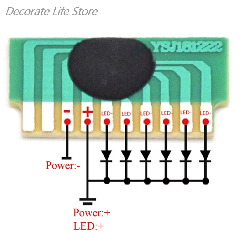 10 sztuk DIY 6-LED LEDs 3-4.5V pamięć Flash sterownik COB LED cykl miga płyta sterowania moduł IC elektroniczny