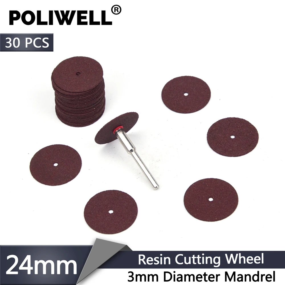 

Resin Cutting Wheels 30pcs Circular Saw Blade Cut-Off Discs+3mm Diameter Mandrel Home DIY Kit for Dremel Rotary Cutting Tools