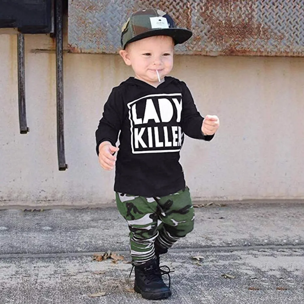 

Newborn Baby Boys Clothes Spring Long Sleeve Sweatshirts +Camouflag Pants Baby Outfit Tracksuit Fall Boy Clothing 6 12 18 24 M