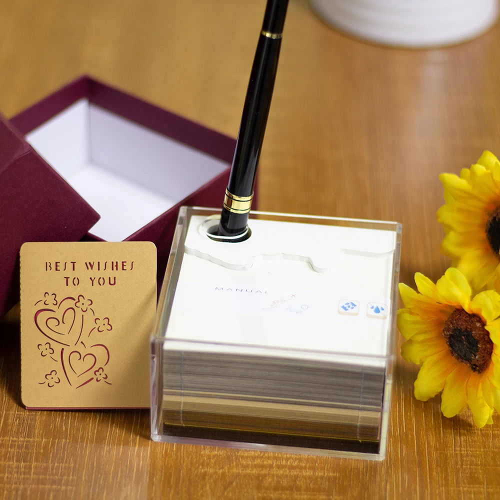 [Light Up! ]3D Memo Pad Funny Cute School Castle with Lights DIY Note Art Paper Notepad Building Block Sticky Note