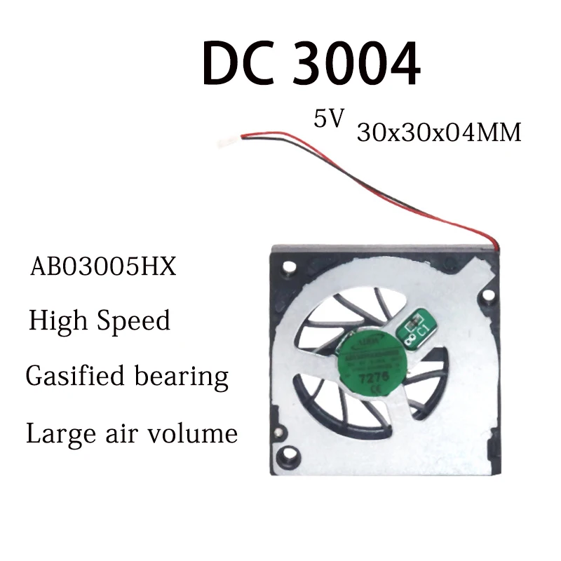 

NEW DC 3004 UAV Notebook Cooling Fan 5V 30x30x4MM Gasified Bearing High Speed 9200RPM 0.07A Micro Turbine Blower With 2pin