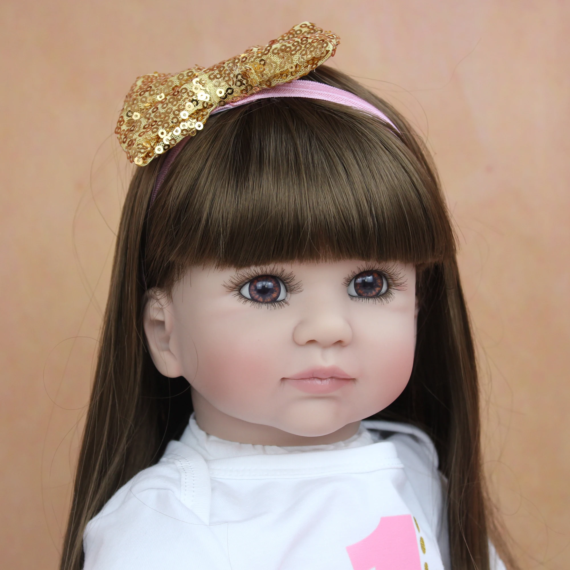 BZDOLL, muñeca Reborn de silicona suave de 60cm para niña, cuerpo de tela, vestido de princesa, encantador regalo de cumpleaños, juguete para jugar a las casitas