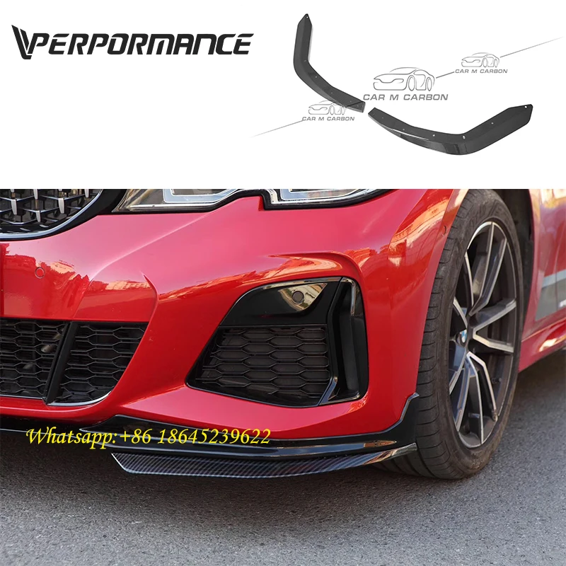 

3 series G20 G28 MP style carbon fiber front corner lips for G20 G28 dry carbon front spoiler 2020 year