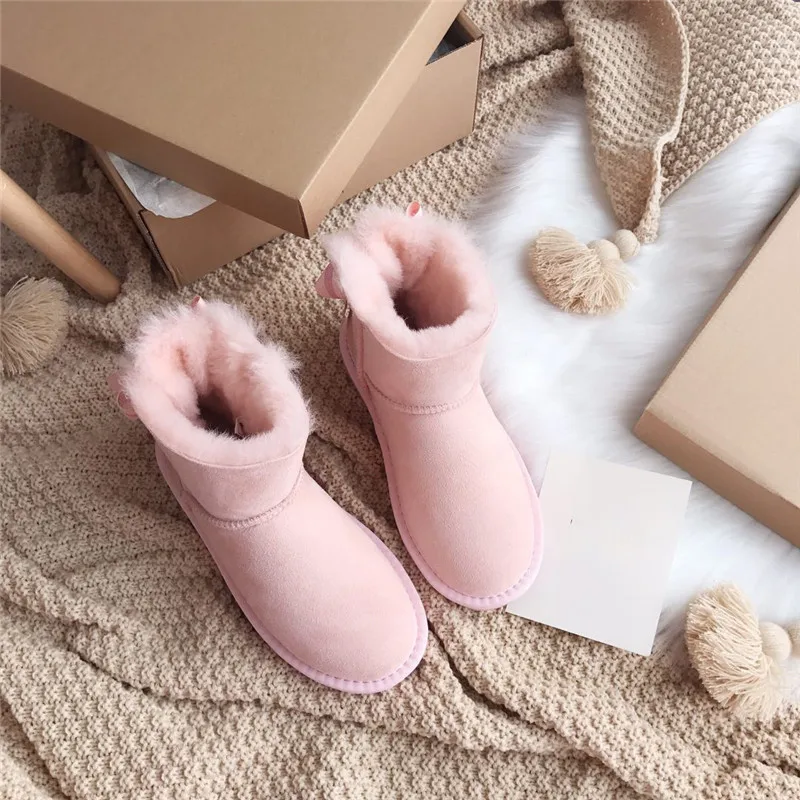 Shoes Women 2022 Natural Wool 100% Genuine Sheepskin Snow Boots Wool Inside Women Winter Snow Boots Brand Boots Women Shoes