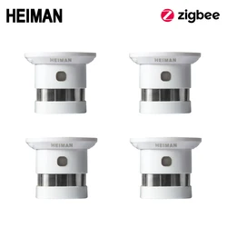 HEIMAN Zigbee Fire alarm Smoke detector 4pcs Smart Home system 2.4GHz High sensitivity Safety prevention Sensor Free Shipping