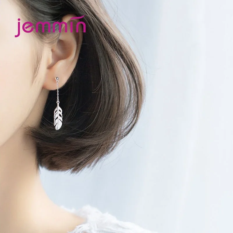 Charm 925 Silver  Swing Tree Leaves Dangle Earrings for Women Fashion Long Tassel Drop Earring Jewelry New Brincos