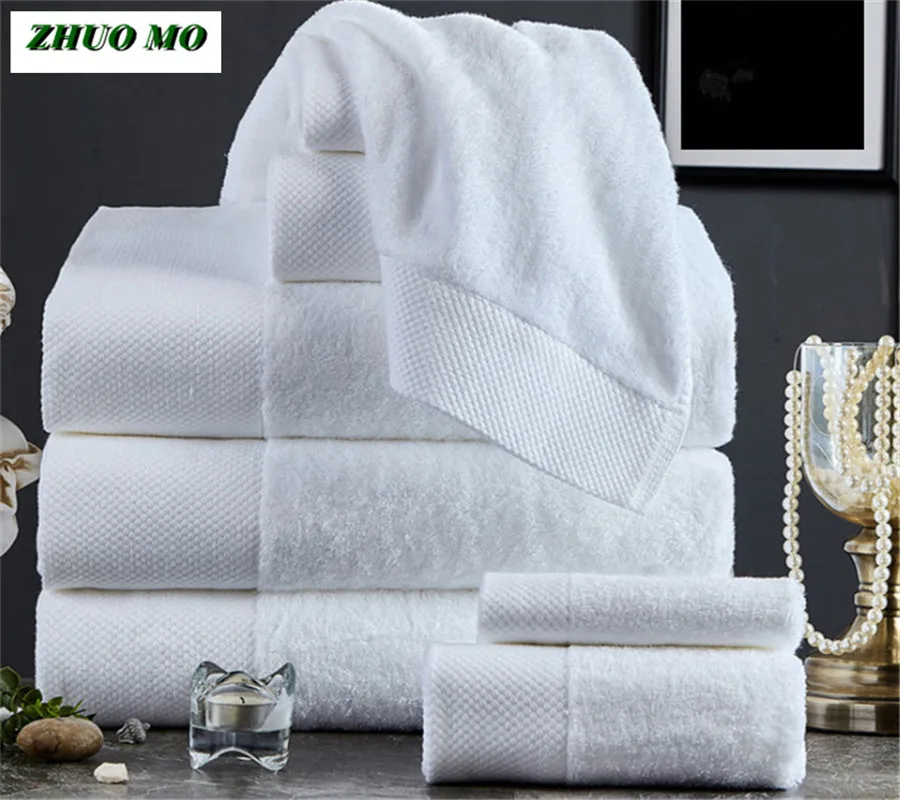 ZHUO MO-Pakistan Cotton Bath Towels for Adults, Luxury Towel for Home, Hotel White Towel, Terry Towel, Beach Towels for Adults