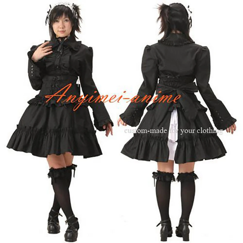 

fondcosplay sweet Gothic Lolita Punk Fashion black cotton Dress Cosplay Costume CD/TV[CK1043]