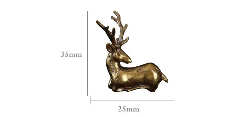 antique Brass sika deer craft deer Pendant desktop ornament Miniature Fitting desktop Pendant Accessories a1689
