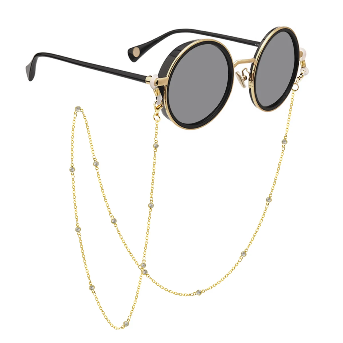 Women Fashion Zircon Glasses Chain Anti Slip Sunglasses Reading Glasses Lanyard Strap Vintage Mask Face Covering EyewearRetainer