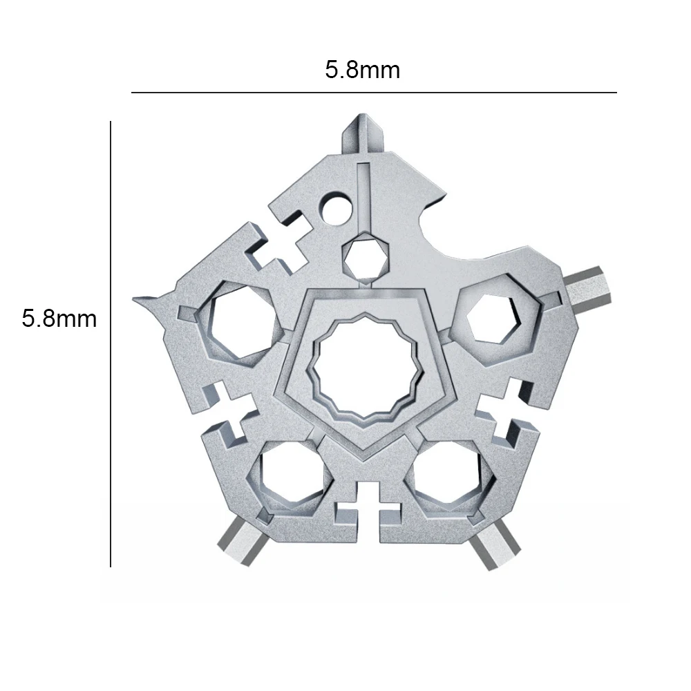 Snowflake Hand Tools Multitool 23-in-1 Snow Wrench Tool Spanner Screwdriver Bike Spoke Repair Tools Keychain EDC Hex Wrench Key