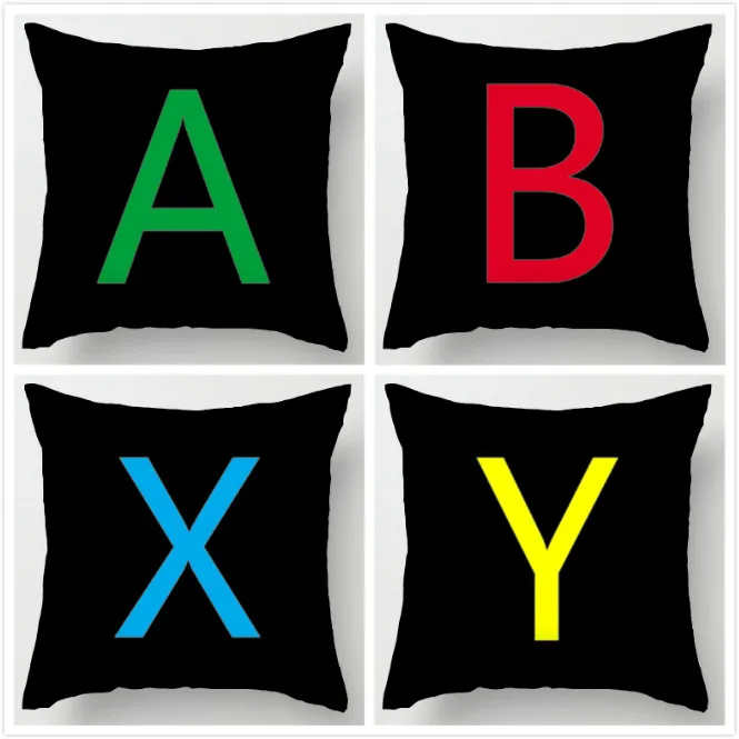 Cool Art Design xbox Funny Vintage Style Unique Throw Pillows Square Concealed Zipper Pillowcase