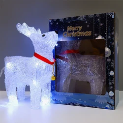 Christmas  3D Acrylic LED Bear Santa Claus Light Night Lamp Holiday Lighting Ornament Party Home Room Outdoor Decoration Gift