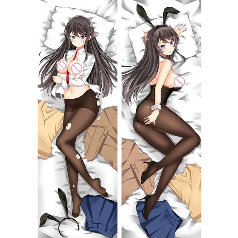 

Anime Dakimakura Sakurajima Mai Bunny Girl 150x50cm 160x50cm Pillow Case Cover Manga 2WAY Peach Skin Hugging Body pillow case