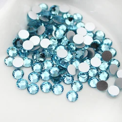 SS4-SS34 Aquamarine rhinestone do zdobienia paznokci Flatback bez mocowania na gorąco kleju na cyrkoniach, butikach i najwyższej jakości.