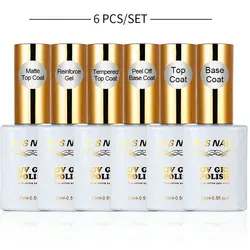 RS NAIL 15ml UV Nail Gel Polish Set Collection Top Coat No Wipe Base Gel Semipermanente uñas lot Gel Varnish Lacquer For Manicu