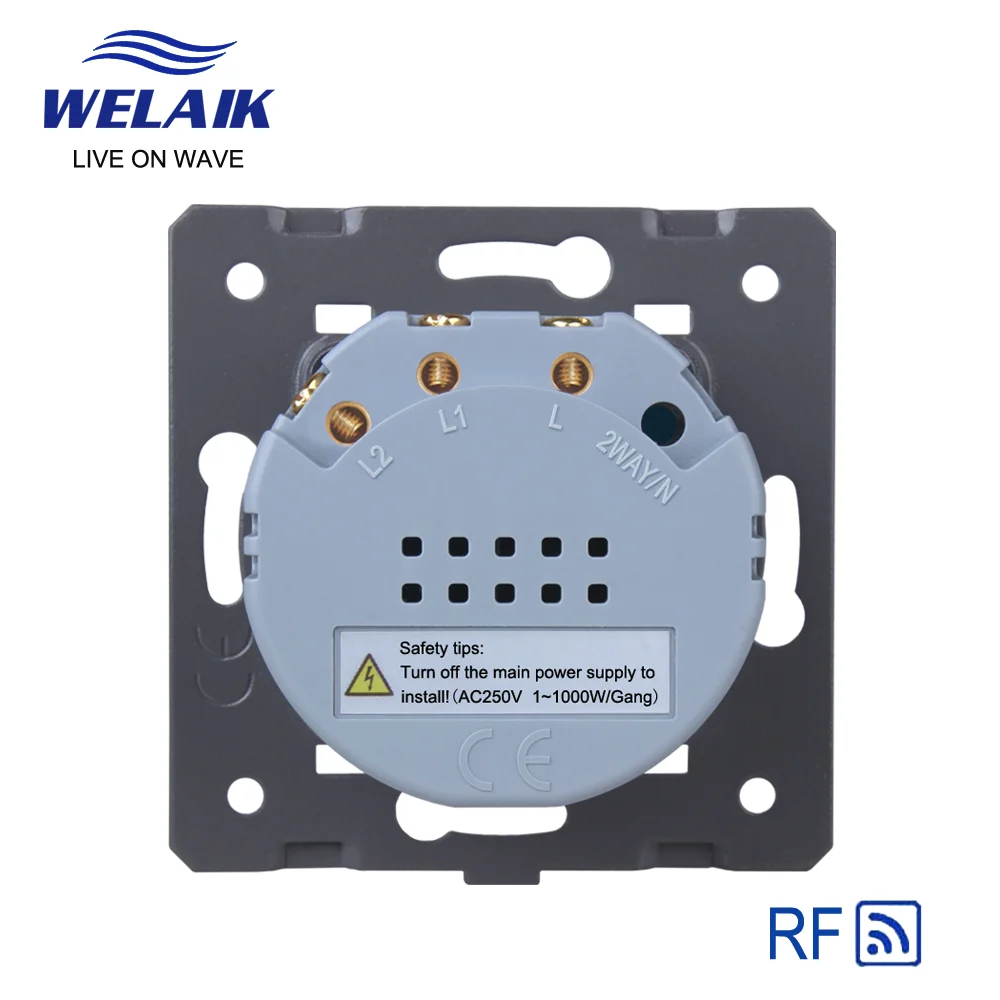 WELAIK EU Wall-Switch  Remote-Control Touch-Switch DIY-Parts-Screen Wall-Light-Switch 2gang-1way AC250V-A923