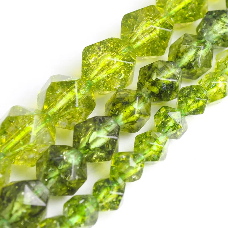 6/8/10mm Natural Faceted Peridot Stone Beads Round Loose Beads For Jewellery Making Bracelet 15inches