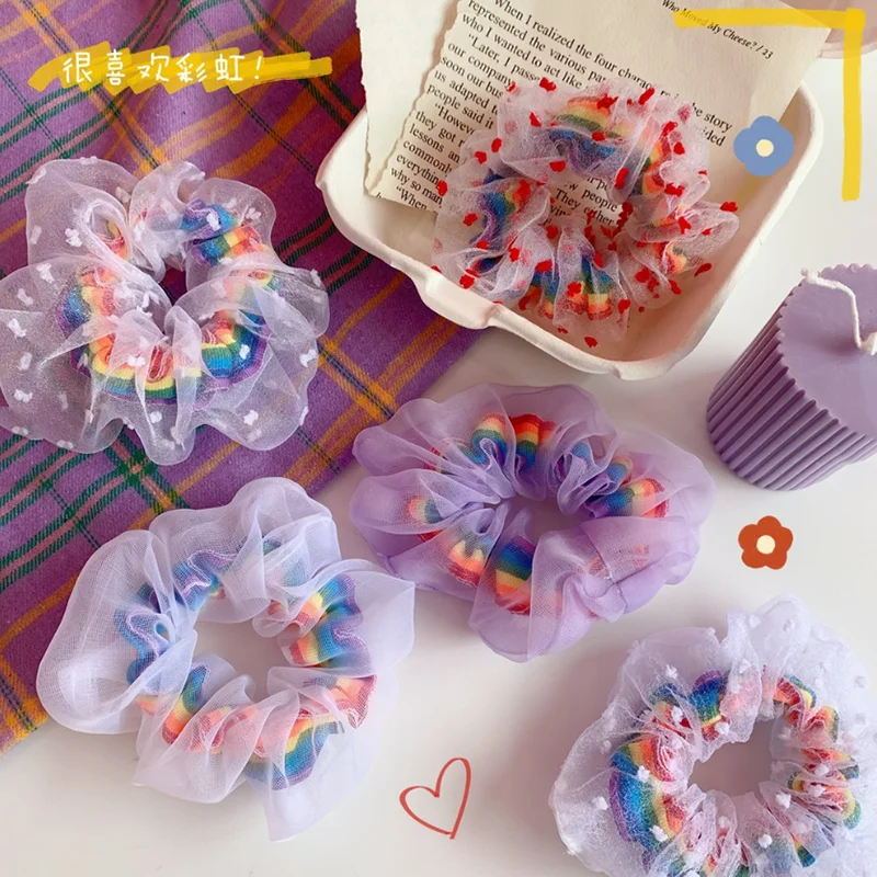FANDY Daisy Flower Women Girls Elastic Hair Rubber Bands Accessories Scrunchies Headwear Hair Tie Ring Ponytail Holder Headdress