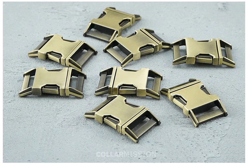 1pc Metal Colorful Side Release Curved Buckles Durable Plated Buckle 10mm, 15mm, 20mm, 25mm Dog Collar Paracord DIY Accessories