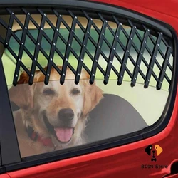 Car Window Pet Gate Pet Dog Puppy Ventilation Grill Safe Guard for Pet Travel Car Window Protection Mesh for Cars, Trucks & SUVs