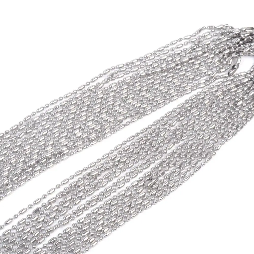 1.5/2/2.4/3mm Wholesale 10/20/50/100pcs/lot Silver Color Stainless Steel Bamboo Link Chain Necklace DIY Jewelry Findings