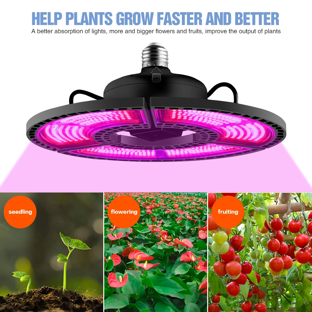 Led Full Spectrum Grow Light 220V Led Deformable Phyto Lamp E27 100W 200W 300W 400W Led 110V Flower Seeds Plants Growbox Light