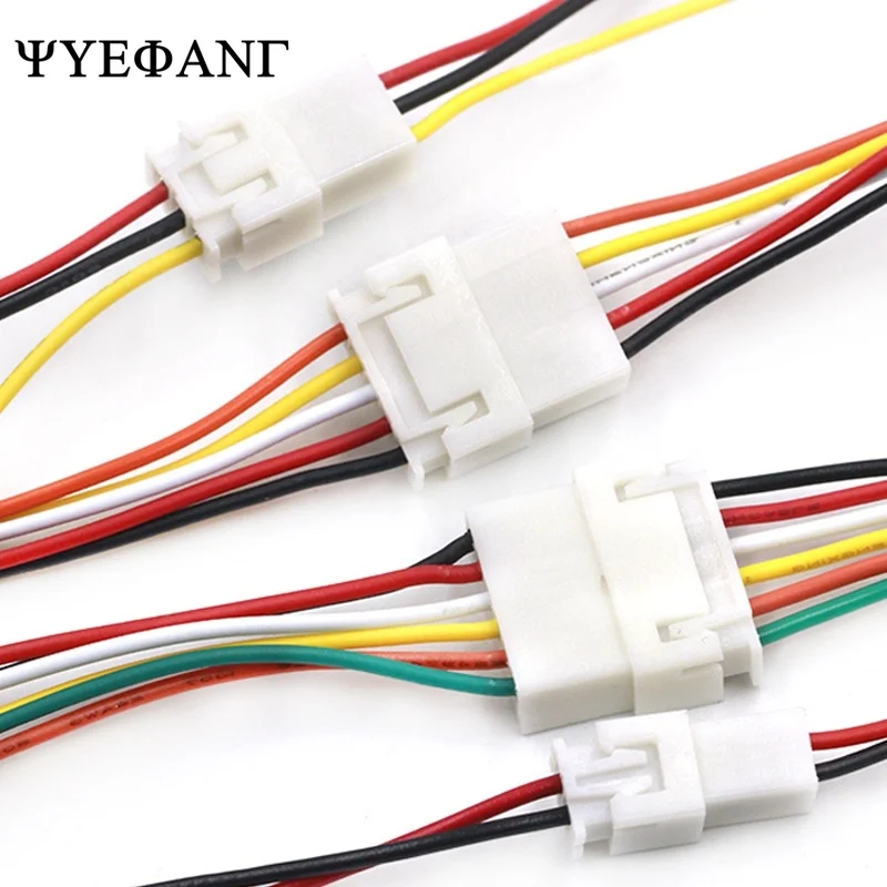 10PCS XH2.54 2/3/4/5/6 Pin Pitch 2.54mm Wire Cable Connector XH Plug Male & Female Battery Charging Cable 15CM Length 26AWG