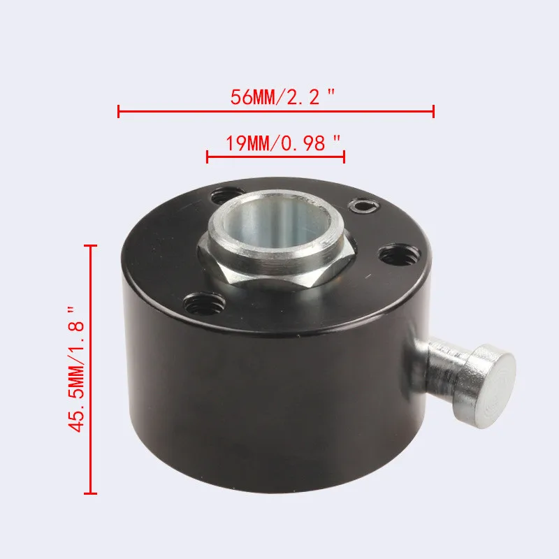 Aluminum Alloy Black 3-hole Steering Wheel Quick Release Disconnect Hub 3/4