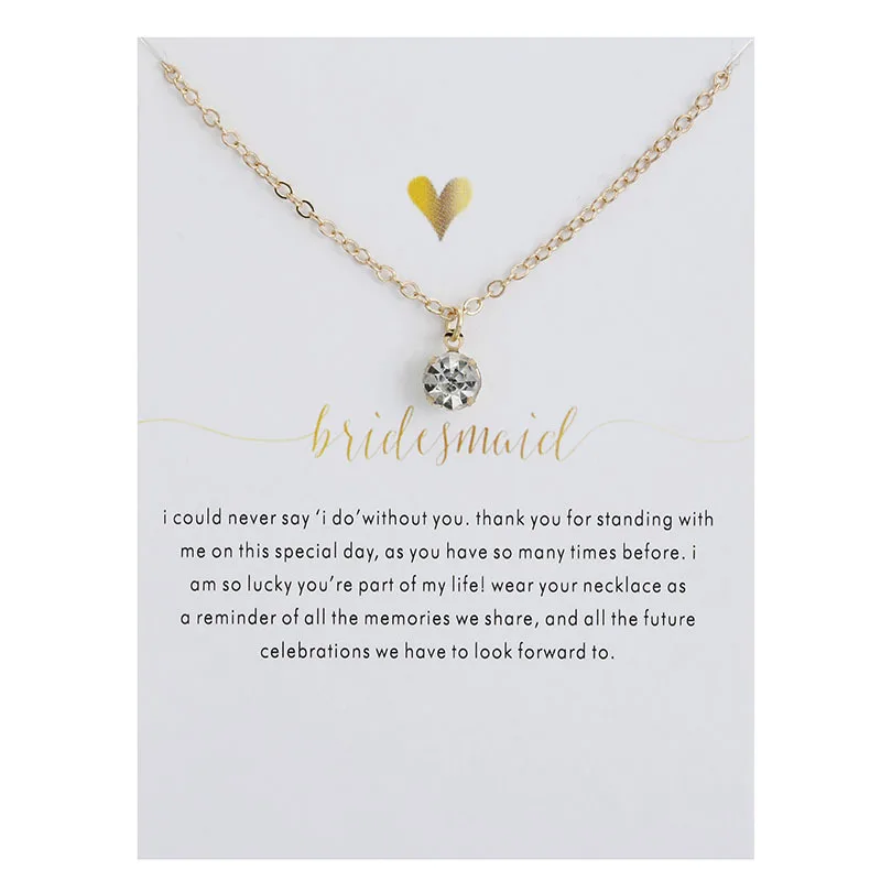 Wedding Favor and Gifts for Bridesmaid Necklace Bride To Be Bridal Shower Bridesmaid Gift Wedding Souvenir