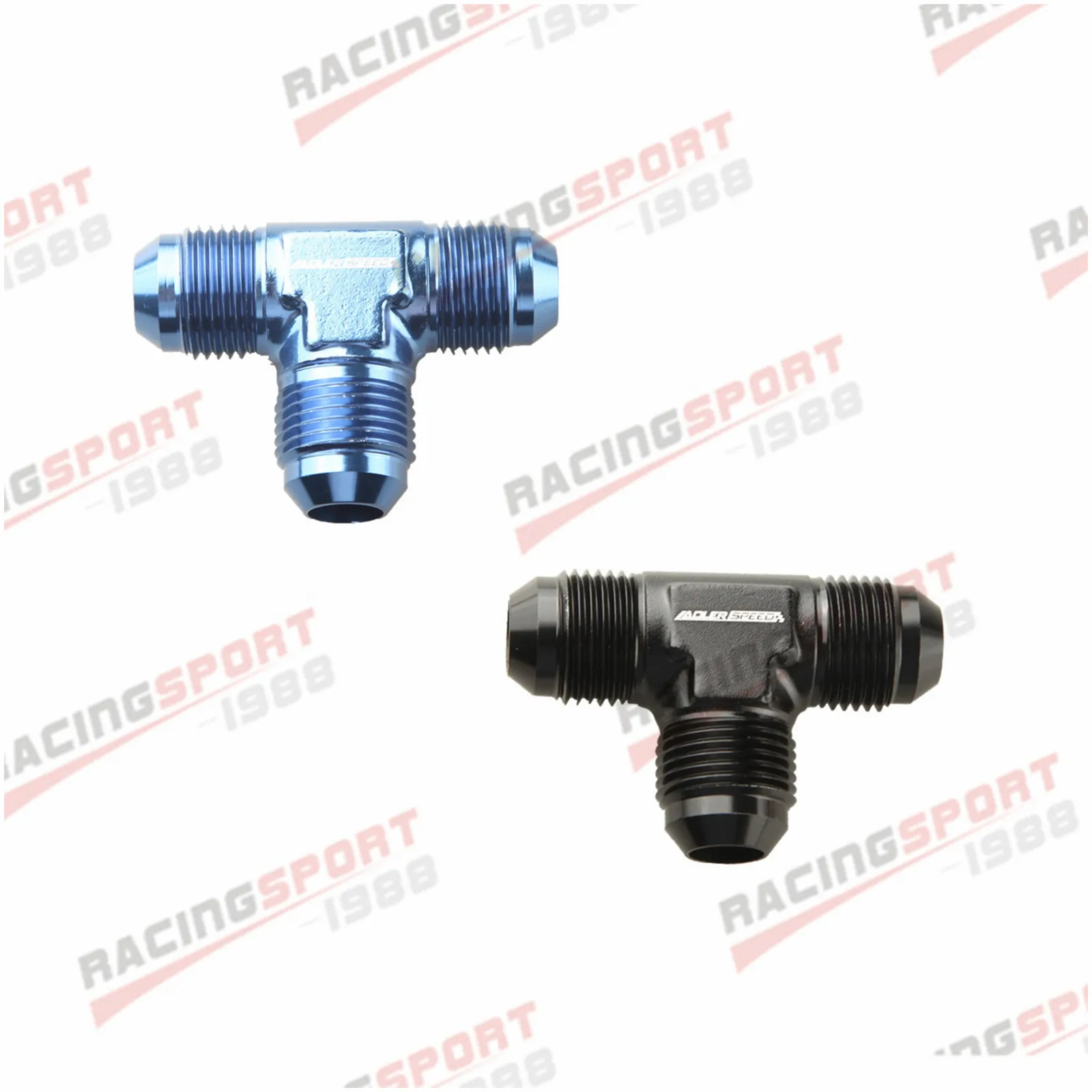 ADLERSPEED -6AN AN6 6AN AN-6 Male Flare Union Tee T-piece Fitting Adapter Blue/Black