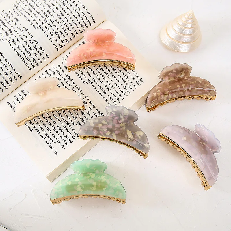 New Fashion Elegant All-match Large Acrylic Jelly Color Hair Clip Hairpin  Barrettes for Women Girl Accessories Headwear