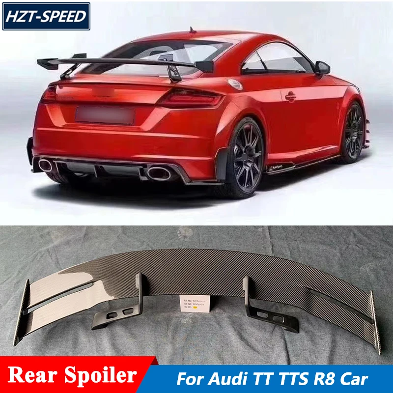 

Carbon Fiber Trunk Wing Rear Spoiler With Bracket For Audi TT TTS R8 Car Tuning