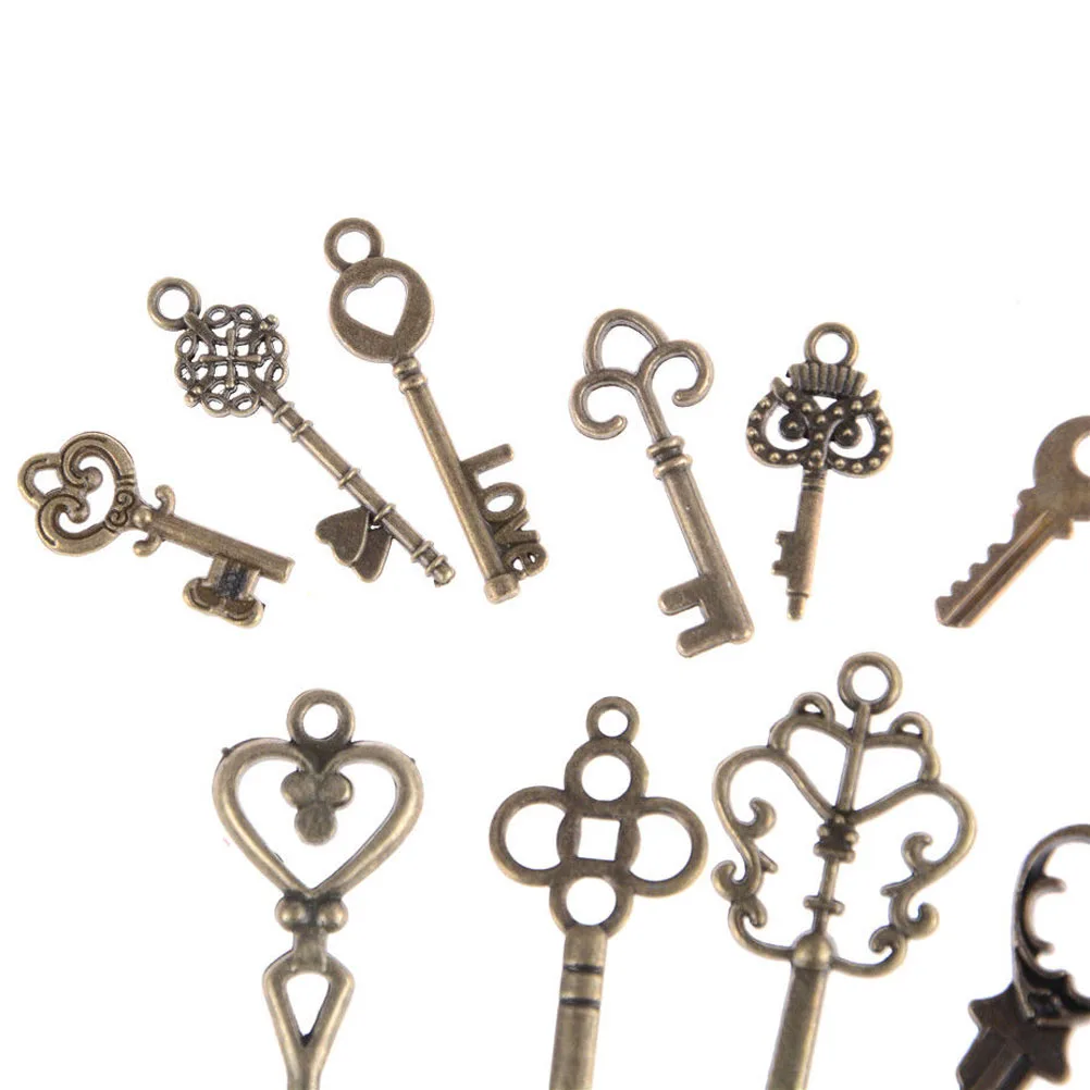 Vintage Charms Mixed Keys Pendant Antique Bronze Key Charms Fit Bracelets Necklace DIY Metal Jewelry Making