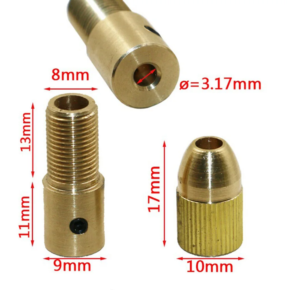 Mini juego de Portabrocas de eje de motor, 2,35/3,17mm, rango de aplicación de 0,5-3mm, herramienta de taladro eléctrico