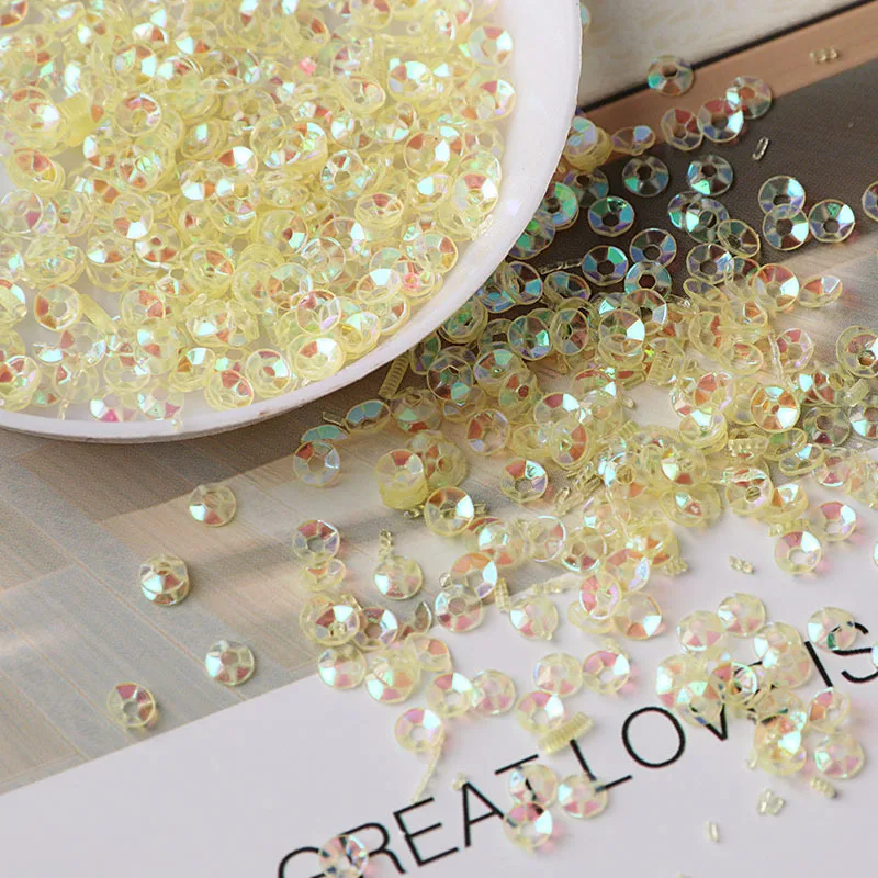 10 g Größe 3–4 mm Transparenzbecher glitzernde lose Pailletten DIY Nähen Hochzeit Pailletten Handwerk Kleidersack Nail Art Zubehör