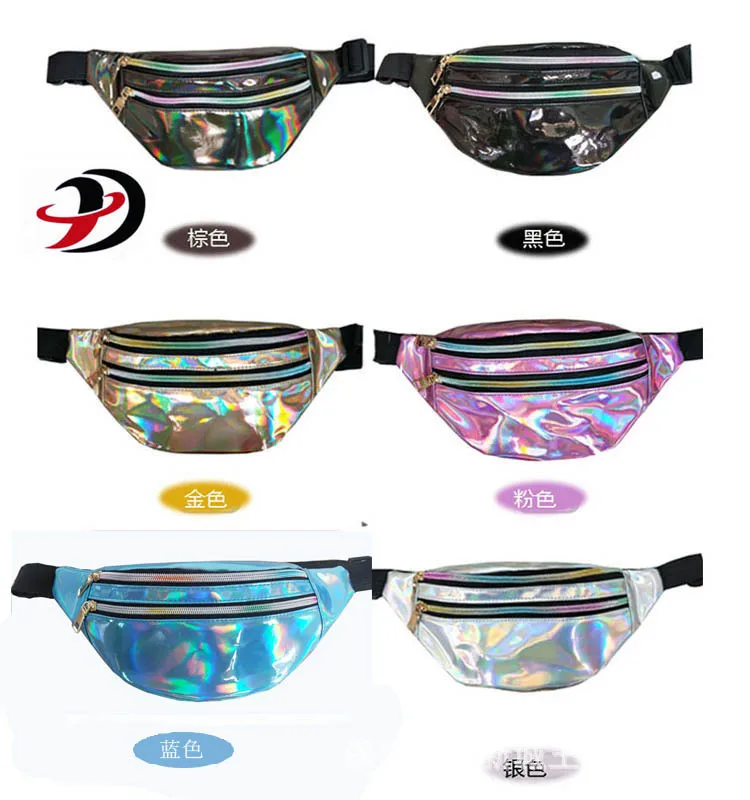 Women's Cross-Border Hot-Selling Laser Running Bag PU Waist Bag Multi-Function Multi-Color Shoulder Slung Wholesale