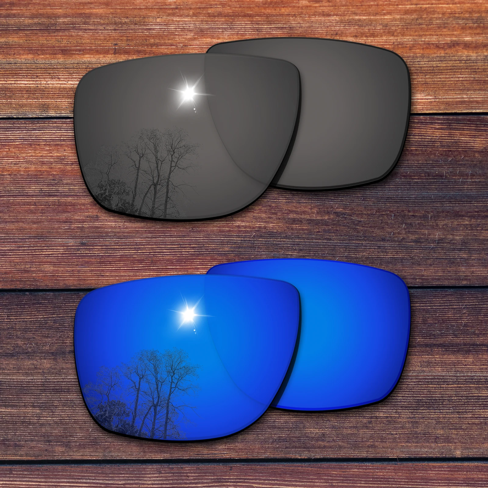 

OOWLIT 2 Pairs Polarized Sunglasses Replacement Lenses for Oakley Dispatch 1-Dark Black+Deep Blue