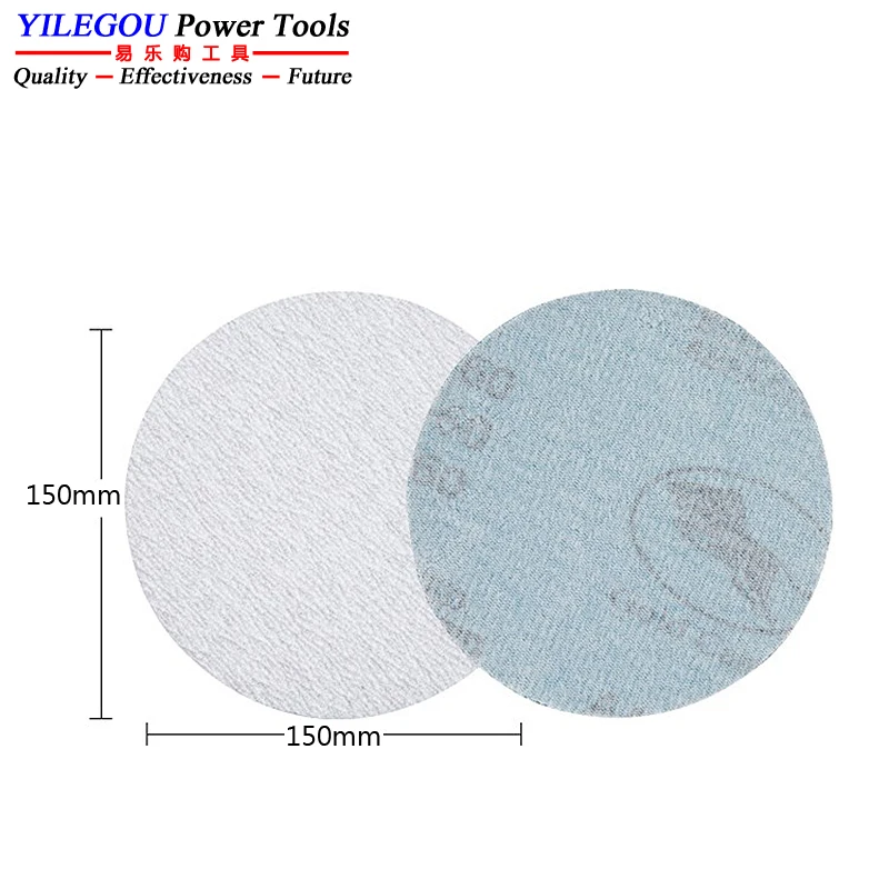 

20 Pieces 6" White Sanding Paper, 150mm Round Flocking Sandpaper, 6 Inches Dry Abrasive Paper With Grit 60, 80, 120, 400, 1000