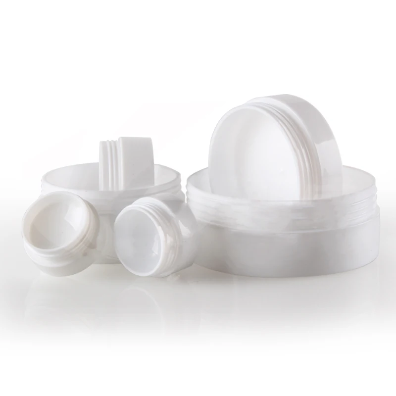 12 Stück Kunststoffbehälter, weißes Kosmetikglas, leer, mit Innendeckel, tragbare Cremeverpackung, Maske, Blechdose, 3 g, 5 g, 10 g, 30 g, 50 g, 100 g