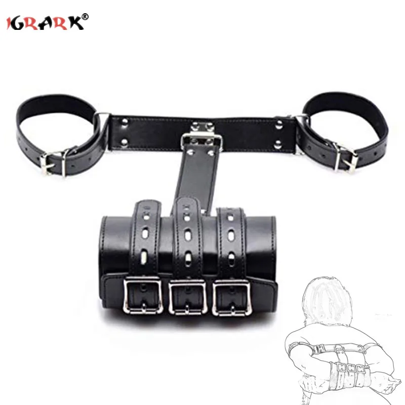 أصفاد جلدية Bdsm الأشرطة الجنس لعب SM مثير عبودية الأصفاد الأسلحة خلف الظهر القيود المثيرة ألعاب جنسية للنساء الأزواج #2