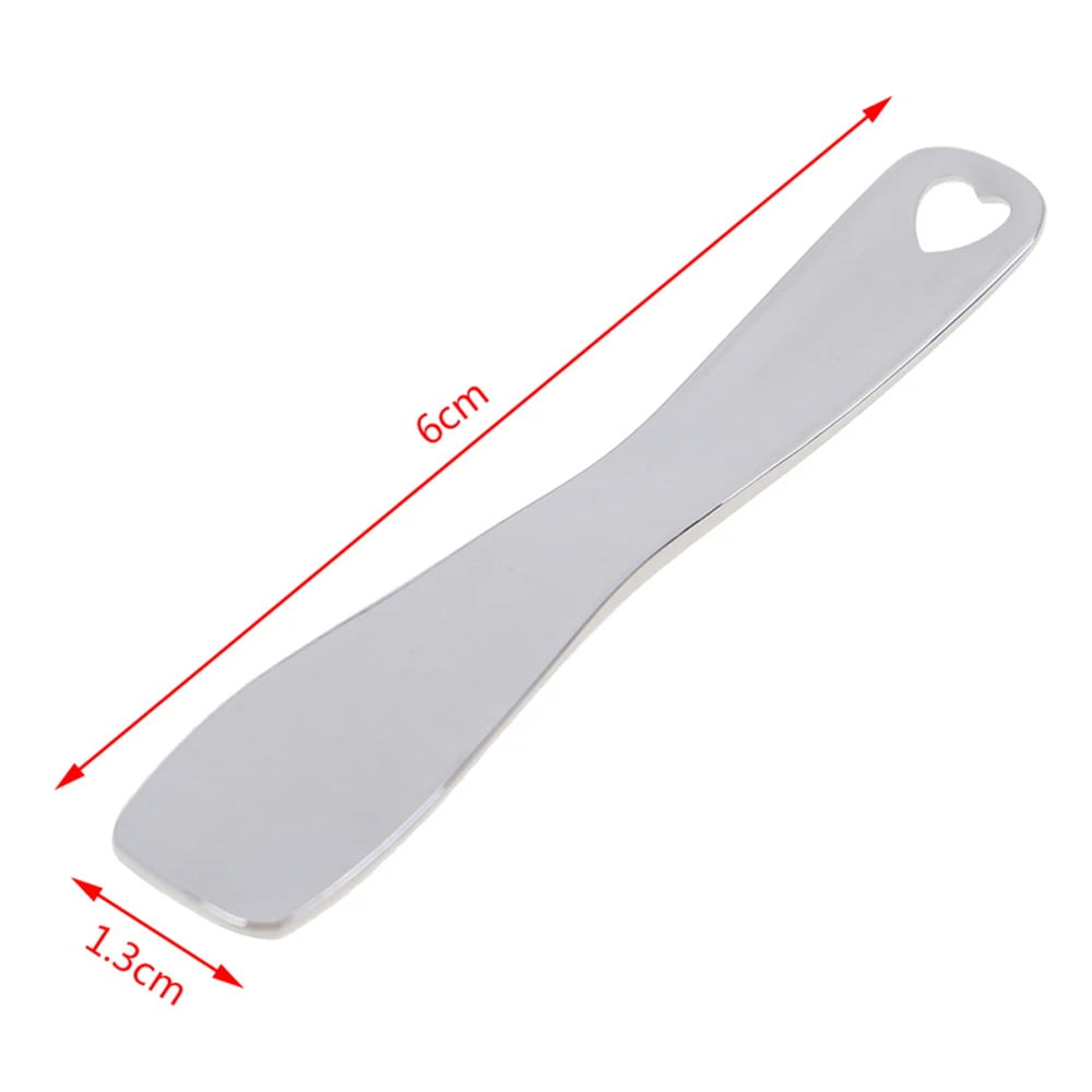 Mini Spatule Cosmétique Courbée en Métal et Zinc, Cuillère à Crème pour les Yeux, Bâton de miles, Or et Argent, 1 Pièce