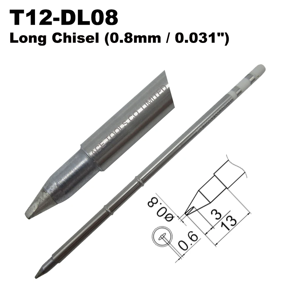 10 PCS T12-DL08 Replacement Soldering Tip for HAKKO FM-203 FM-204 FM-206 FX-951 FX-950 FX-952 FX-9501 FM-2028 FM-2027 FM-2021