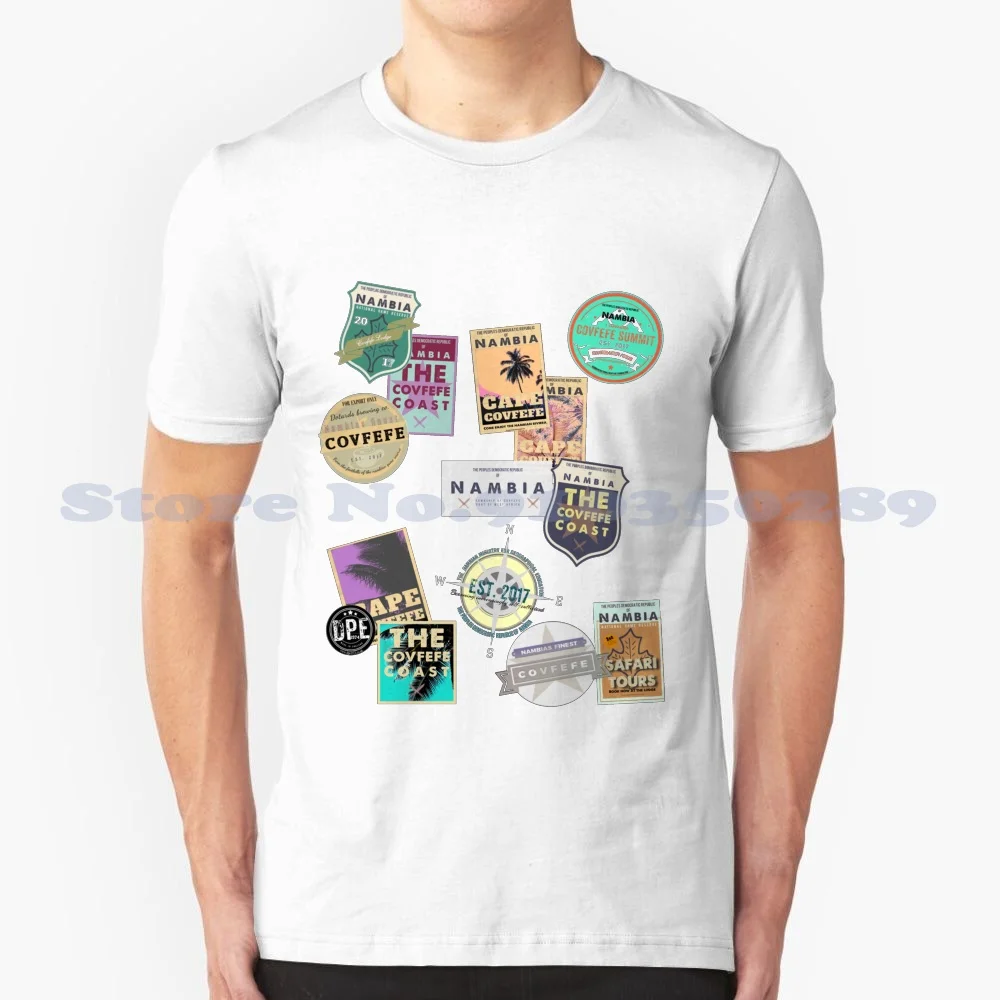 Souvenir Travel Stickers Nambian Chocolate Colour 100% Cotton T-Shirt Souvenir Covfefe Coast Beach Nambian Namibia Trump