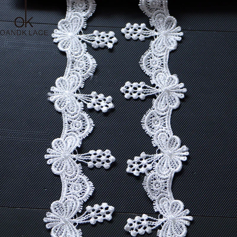 2 Yards High quality Water Soluble Lace Trim Braid Lace DIY Garment Accessories Embroidery Fabric Lace Trims
